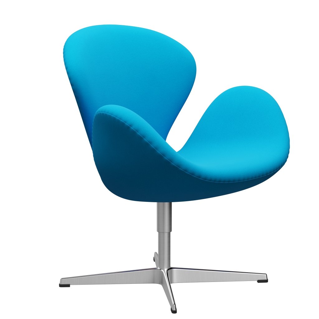 Fritz Hansen Swan Chair, Satin Polished Aluminium/Comfort Turquoise (67001)