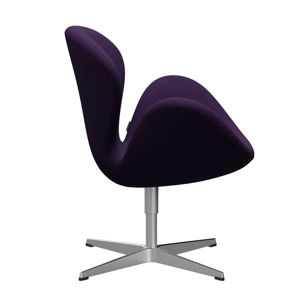 Fritz Hansen Swan Chair, Satin Polished Aluminium/Comfort Dark Purple