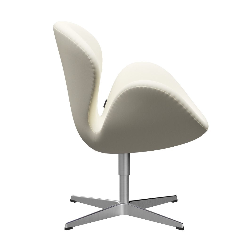 Fritz Hansen Swan Chair, Satin Polished Aluminium/Comfort White
