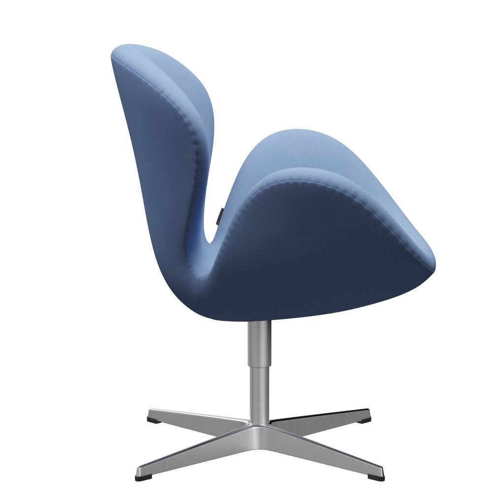 Fritz Hansen Swan -stol, satinpolerad aluminium/komfort vit/blå
