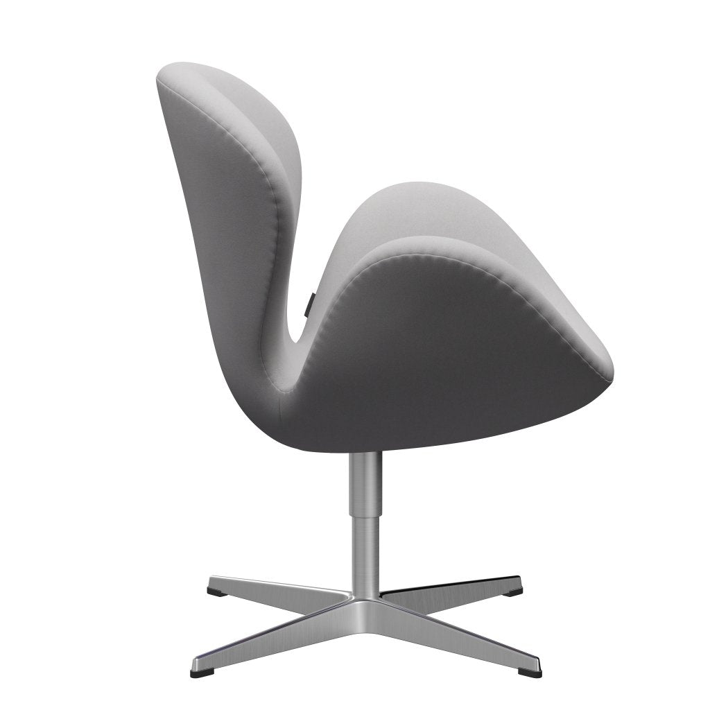 Fritz Hansen Svanstol, satin polerad aluminium/komfort vit/grå