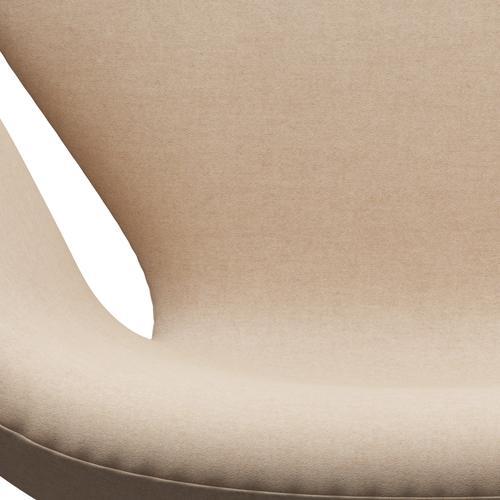 Fritz Hansen Swan Chair, Satin Polished Aluminium/Divina MD Cream