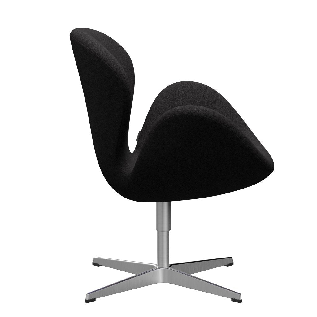 Fritz Hansen Swan Chair, Satin Polished Aluminium/Divina MD Dark Grey