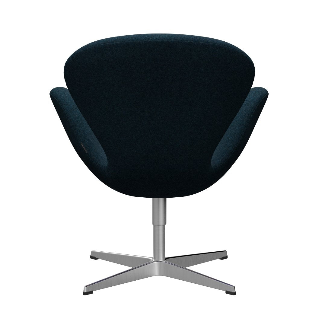 Fritz Hansen Swan Chair, Satin Polished Aluminium/Divina MD DarkPetrol