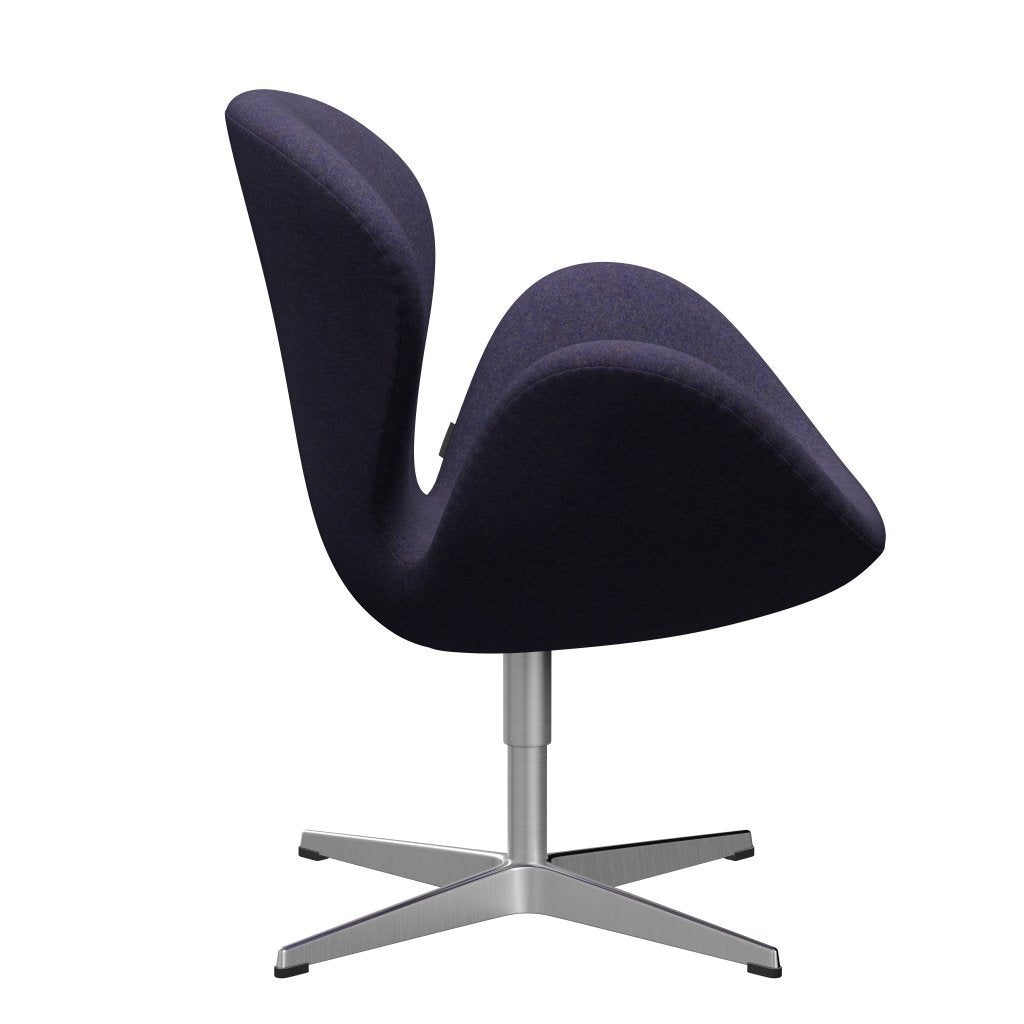 Fritz Hansen Swan Chair, Satin Polished Aluminium/Divina MD Dusty Blue