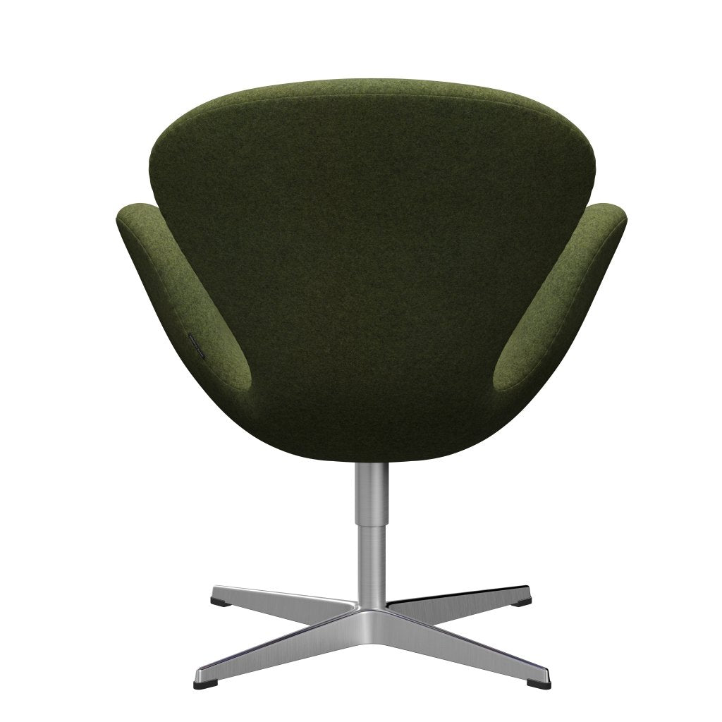 Fritz Hansen Swan Chair, Satin Polished Aluminium/Divina MD Wintergreen