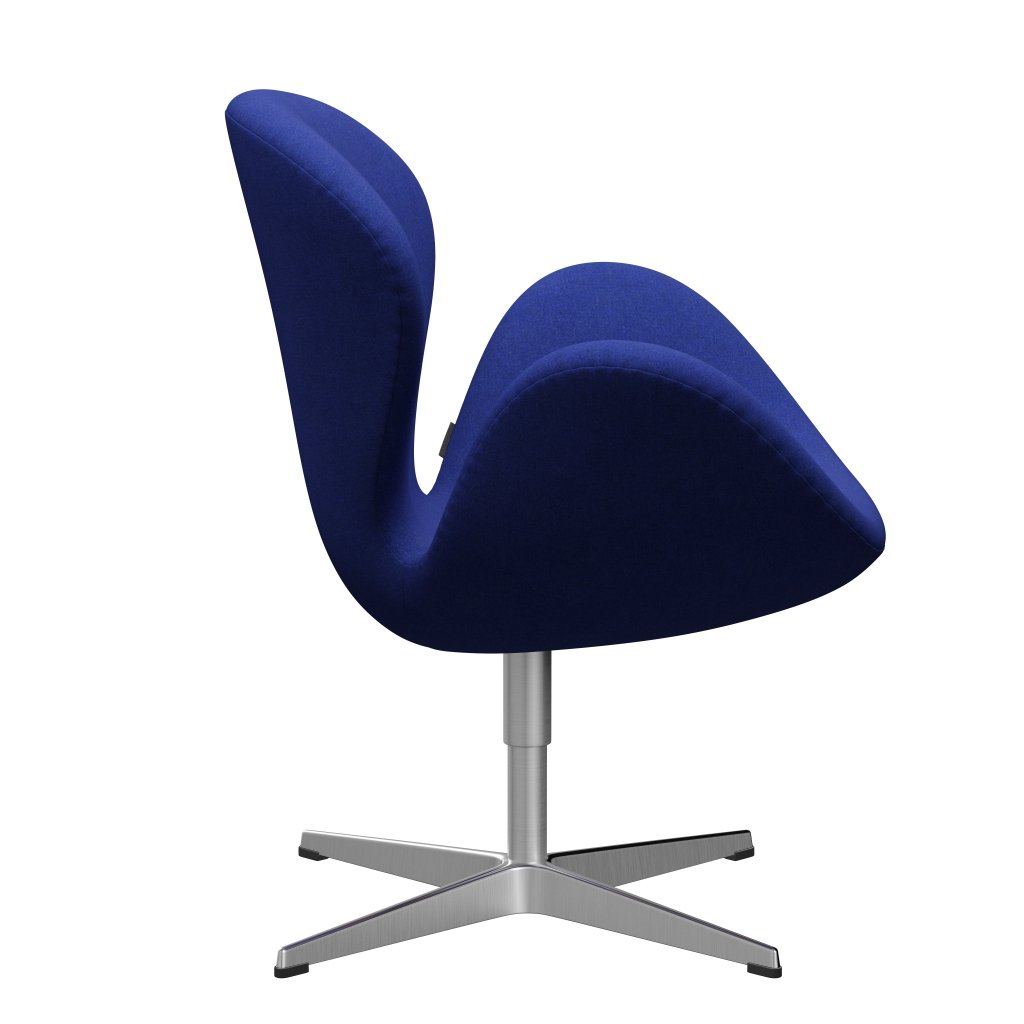 Fritz Hansen Swan Chair, Satin Polished Aluminium/Divina Melange Blue (747)