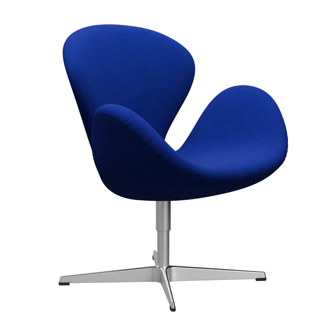 Fritz Hansen Swan Chair, Satin Polished Aluminium/Divina Melange Electric Blue