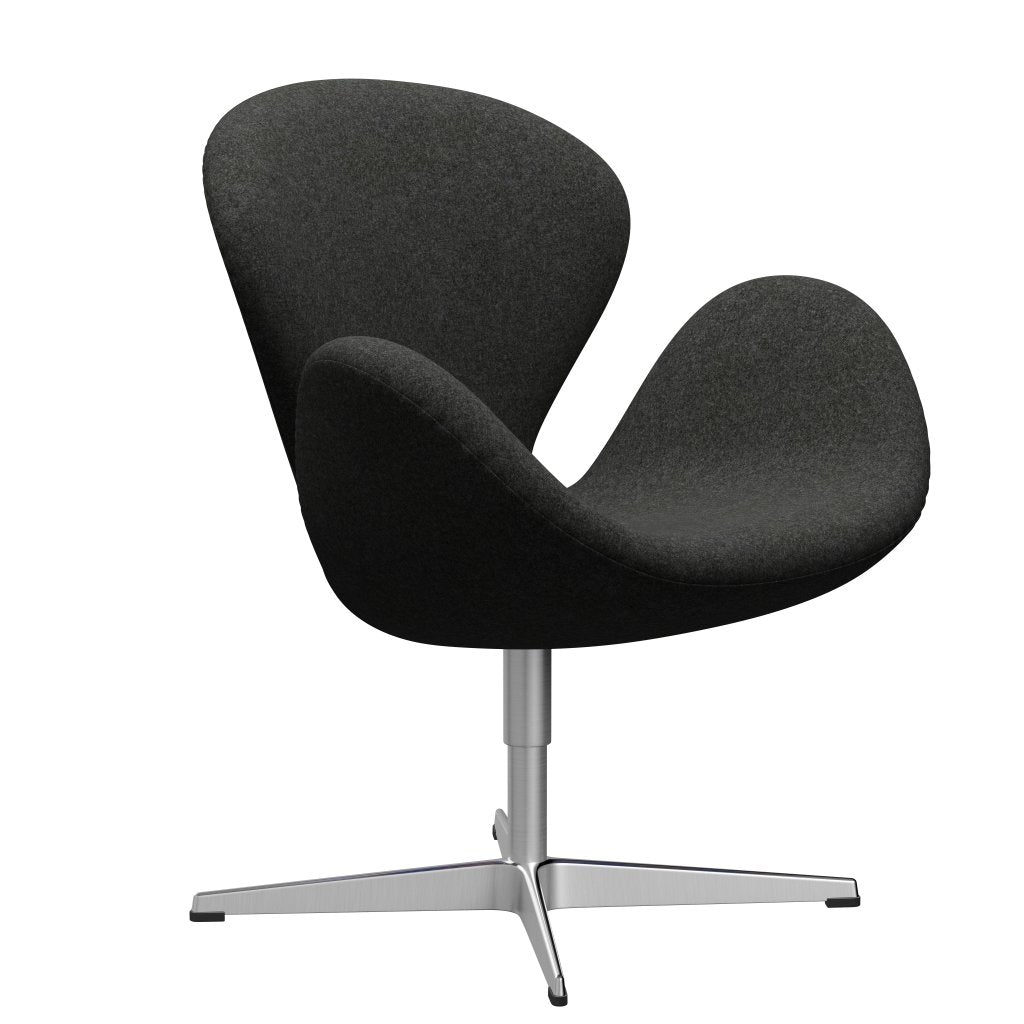Fritz Hansen Swan Chair, Satin Polished Aluminium/Divina Melange Grey