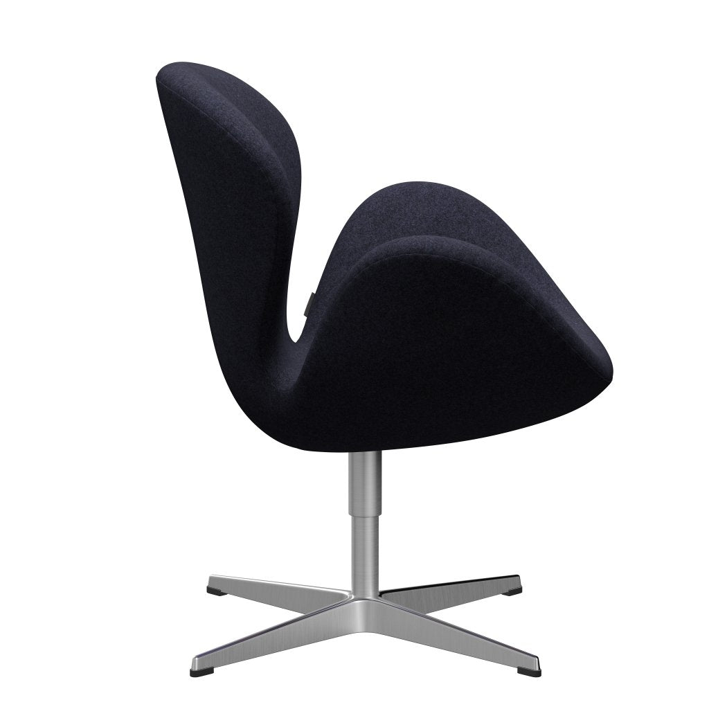 Fritz Hansen Swan -stol, satinpolerad aluminium/divina melange grå/lila