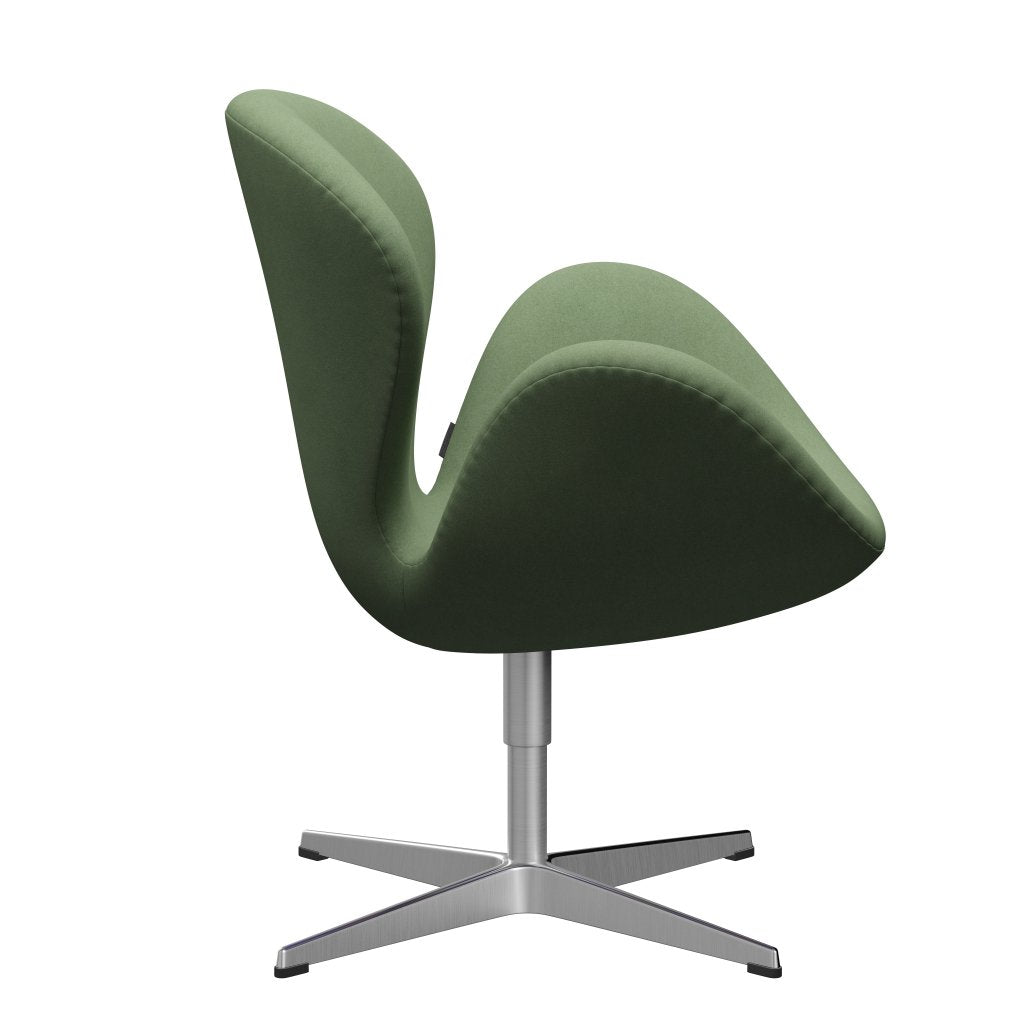 Fritz Hansen Swan -stol, satinpolerad aluminium/divina olivgrön