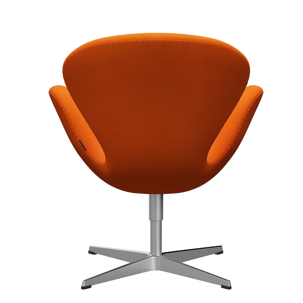 Fritz Hansen Svanenstol, Satinpoleret Aluminium/Divina Pastel Orange