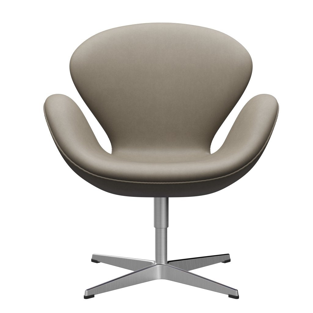 Fritz Hansen Swan -stol, satinpolerad aluminium/essentiell ljusgrå