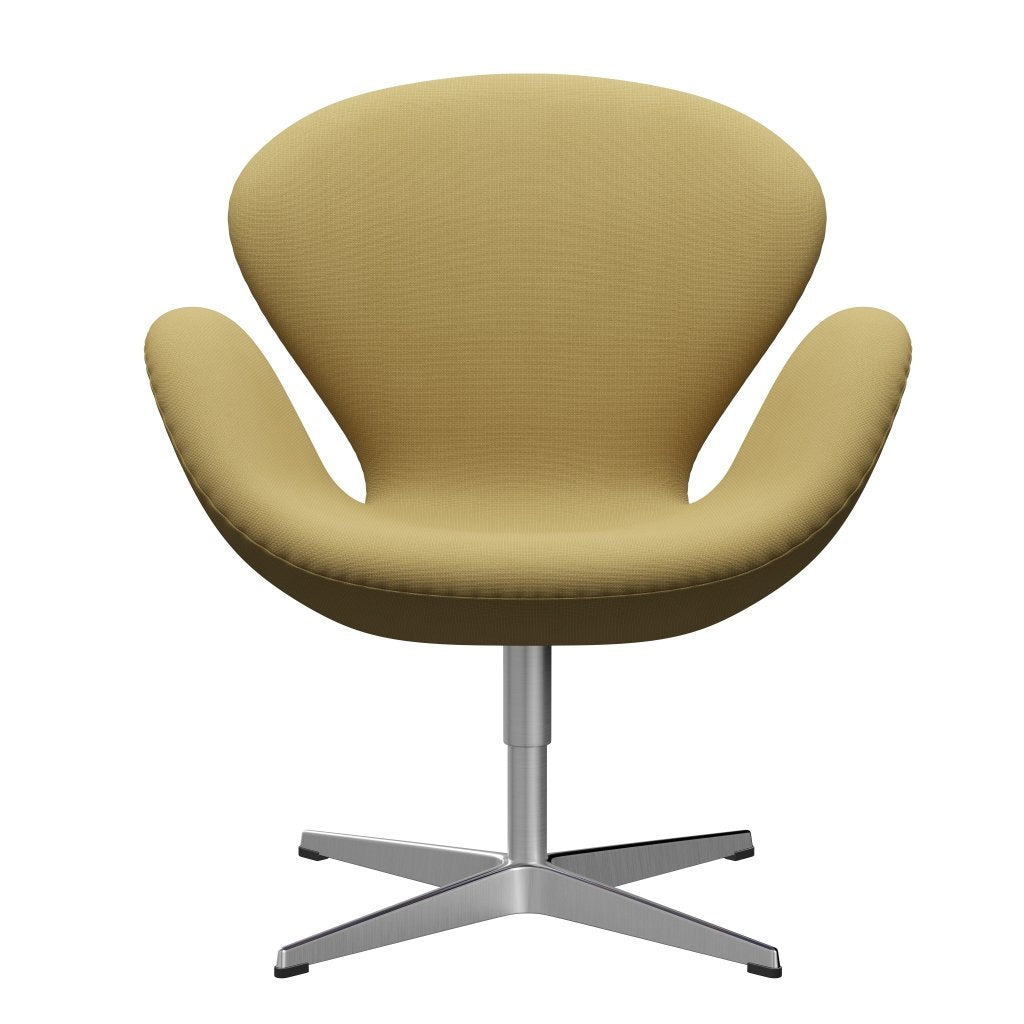 Fritz Hansen Svanenstol, Satinpoleret Aluminium/Fame Beige (62068)