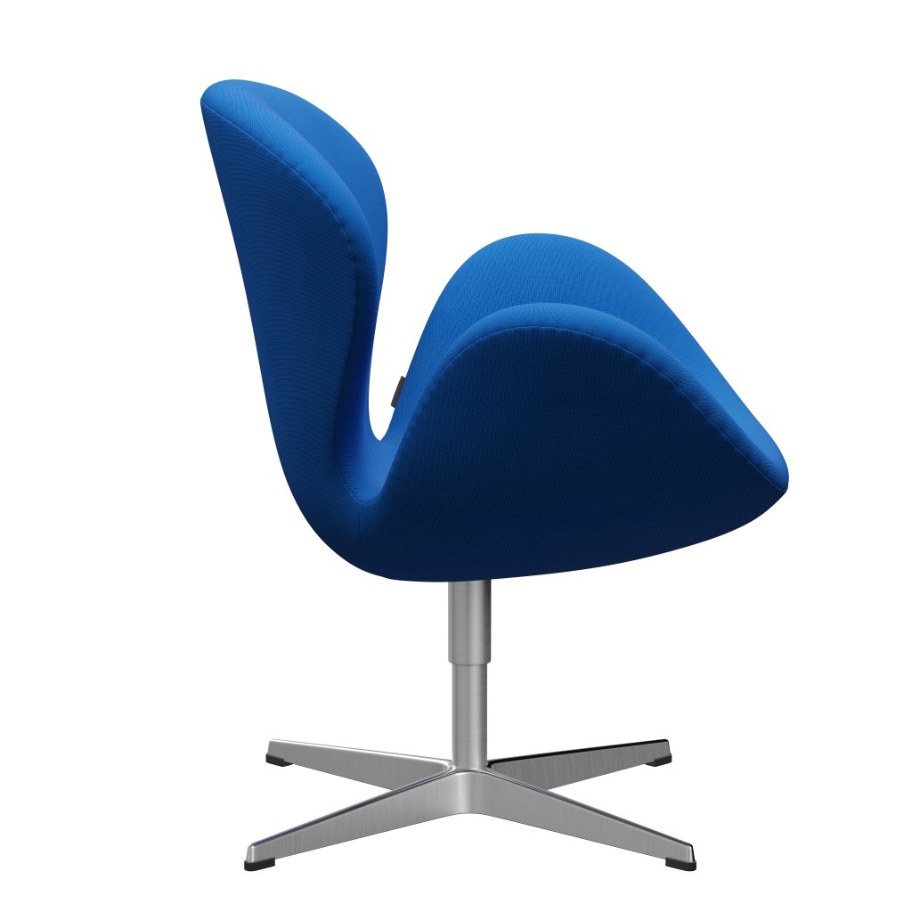 Fritz Hansen Swan Chair, Satin Polished Aluminium/Fame Ocean Blue