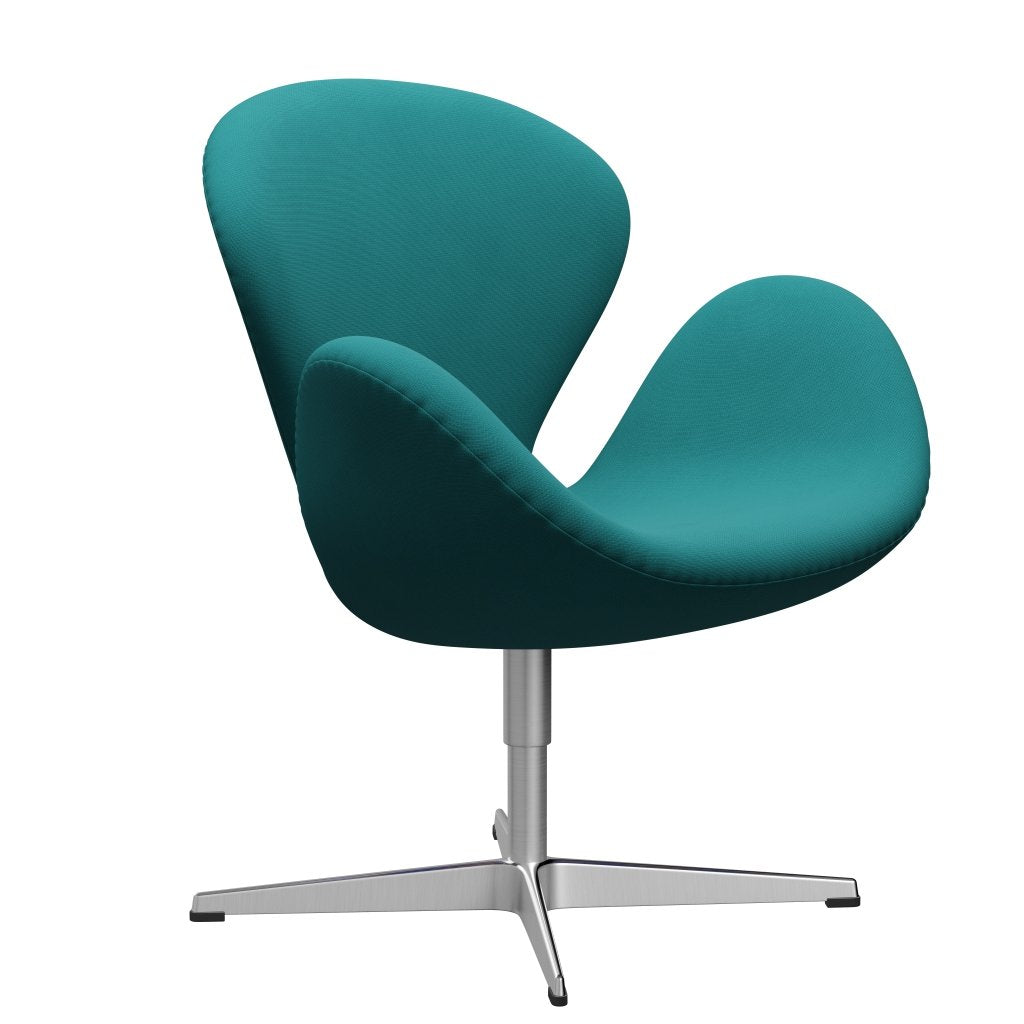 Fritz Hansen Swan Chair, Satin Polished Aluminium/Fame Turquoise (67016)