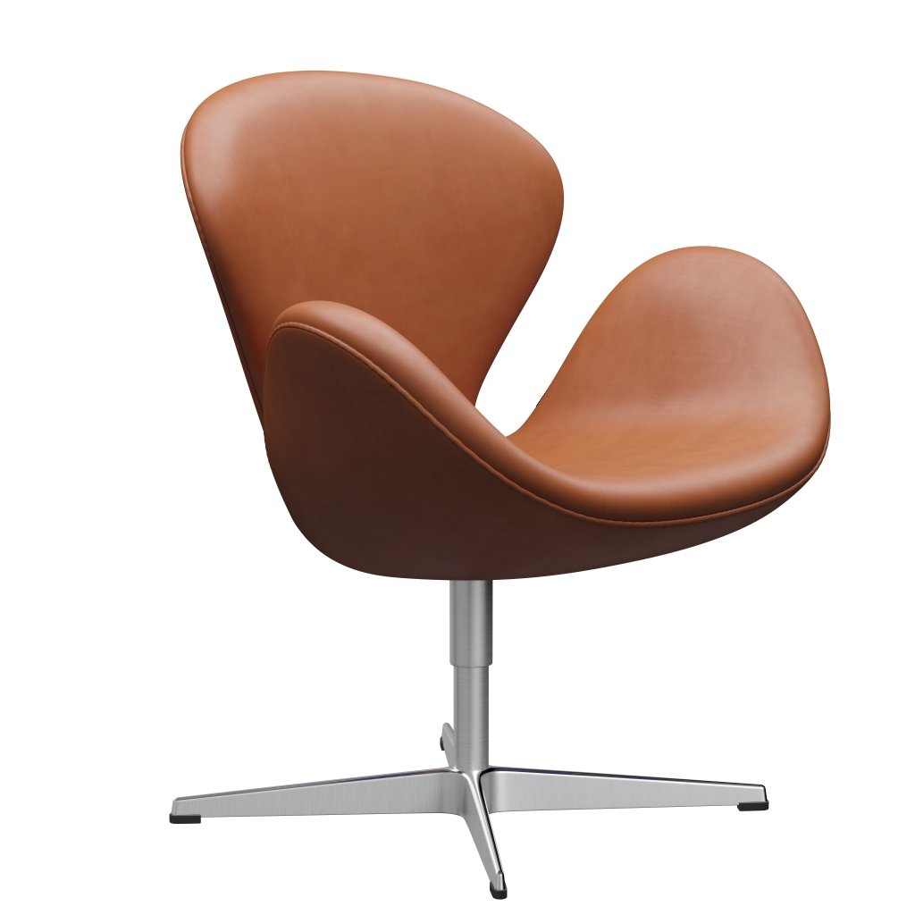 Fritz Hansen Swan Chair, Satin Polished Aluminium/Grace Walnut