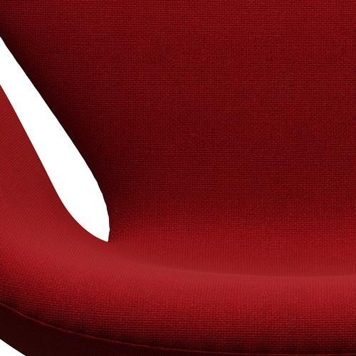 Fritz Hansen Swan Chair, Satin Polished Aluminium/Hallingdal Classic Red
