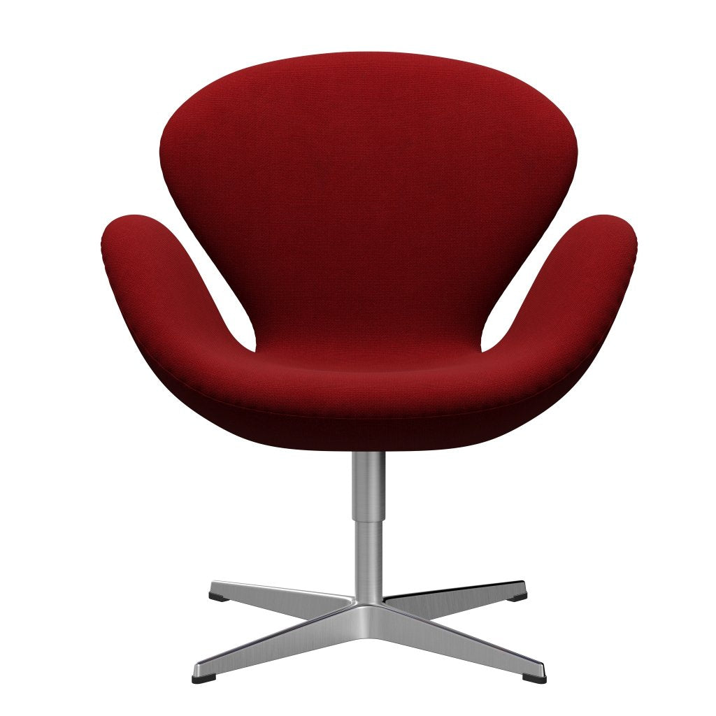 Fritz Hansen Swan -stol, satinpolerad aluminium/Hallingdal Red (657)