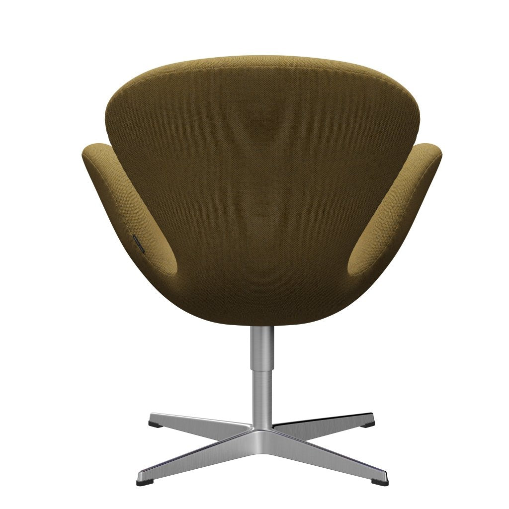 Fritz Hansen Swan-stol, satinpolerad aluminium/omskull gyllene gul/naturlig