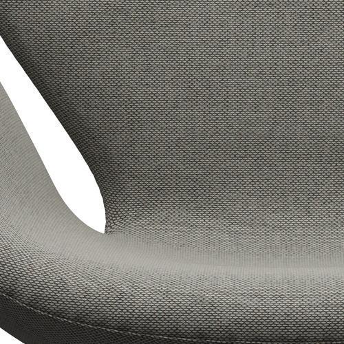 Fritz Hansen Swan-stol, satinpolerad aluminium/re-wool grå vit/naturlig