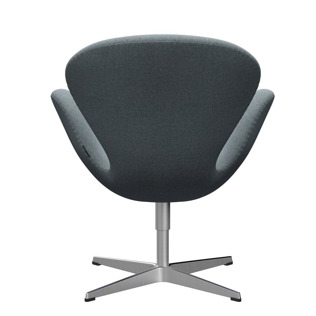 Fritz Hansen Swan-stol, satinpolerad aluminium/omskull ljusblå/naturlig
