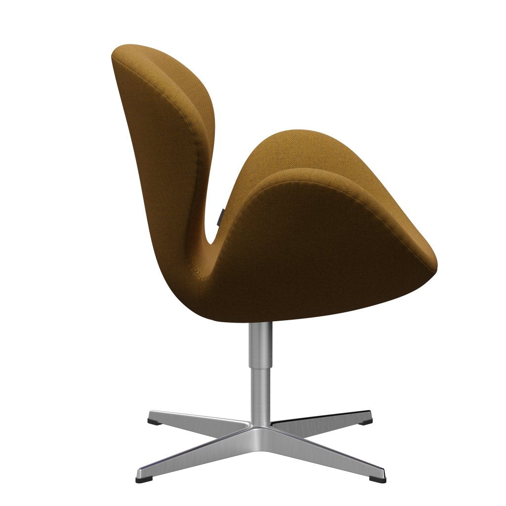 Fritz Hansen Swan-stol, satinpolerad aluminium/omskull Safron/Natural