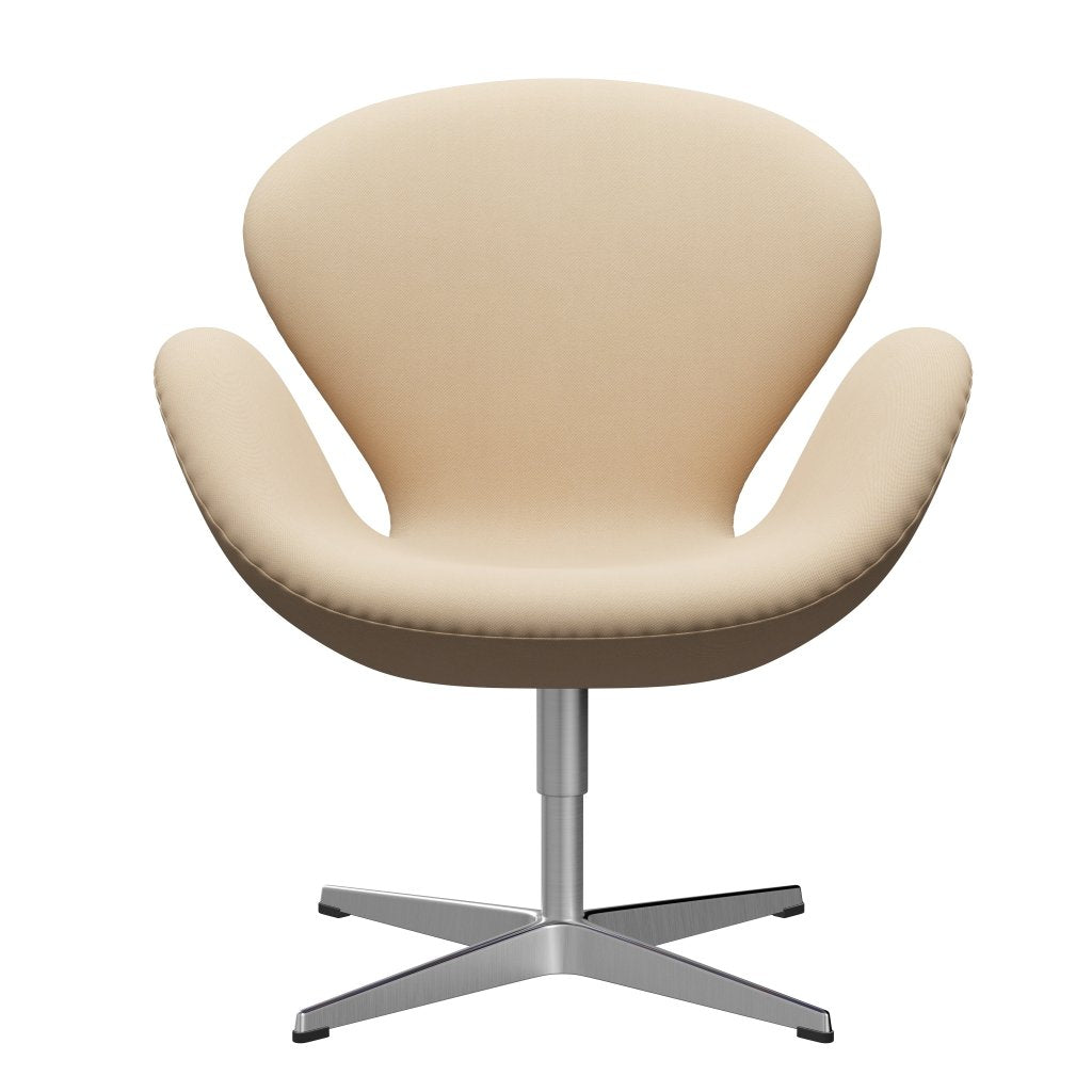 Fritz Hansen Swan -stol, satinpolerad aluminium/rime av vit