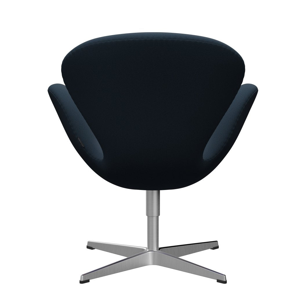 Fritz Hansen Swan Chair, Satin Polished Aluminium/Steelcut Marine Blue