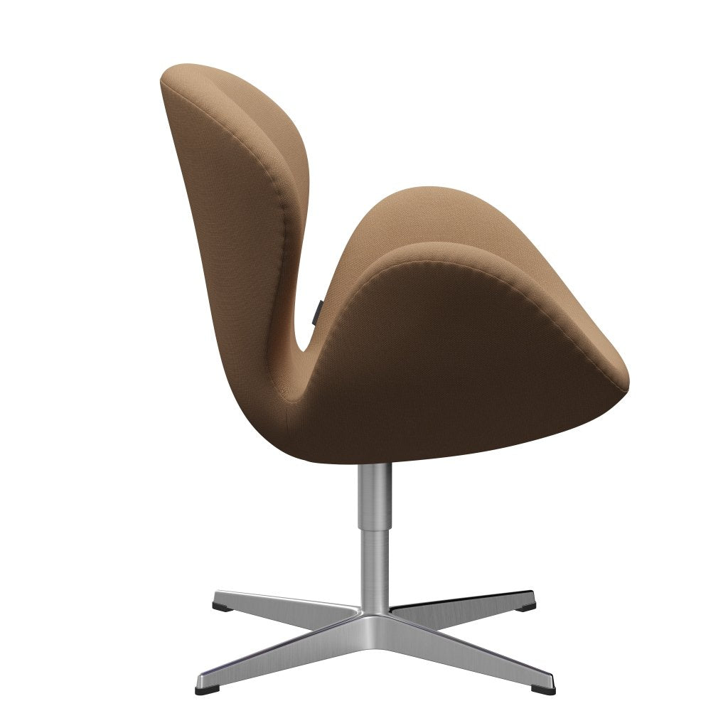 Fritz Hansen Swan -stol, satinpolerad aluminium/stålcut mörk sand/beige