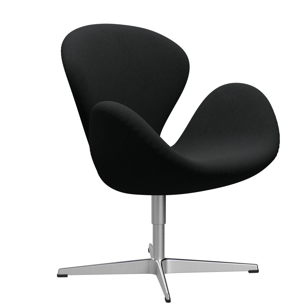 Fritz Hansen Svanenstol, Satinpoleret Aluminium/Steelcut Sort