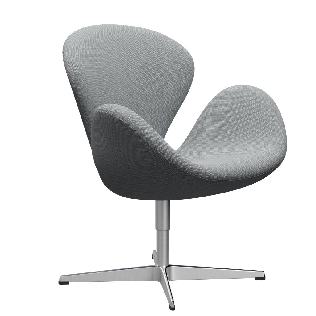 Fritz Hansen Svanstol, satinpolerad aluminium/stålcuttrio beige