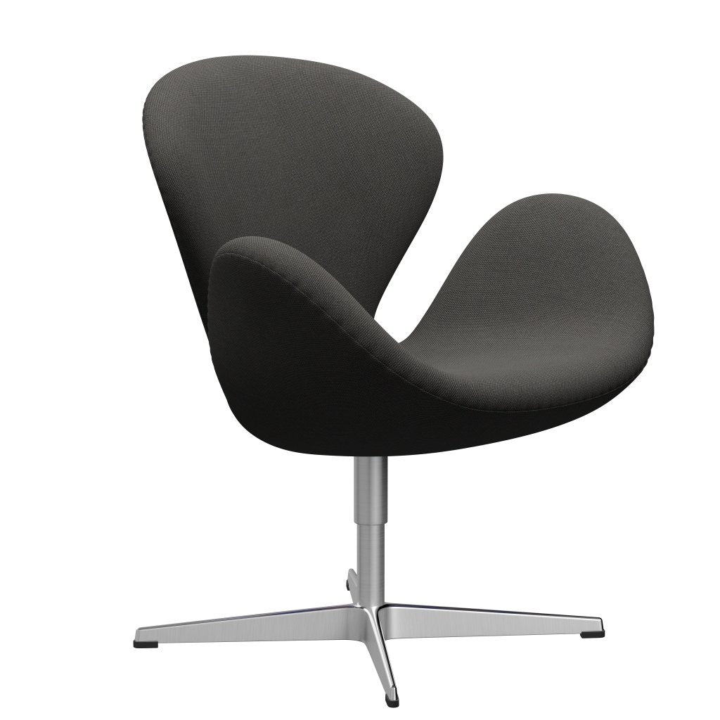 Fritz Hansen Swan Chair, Satin Polished Aluminium/Steelcut Trio Dark Grey