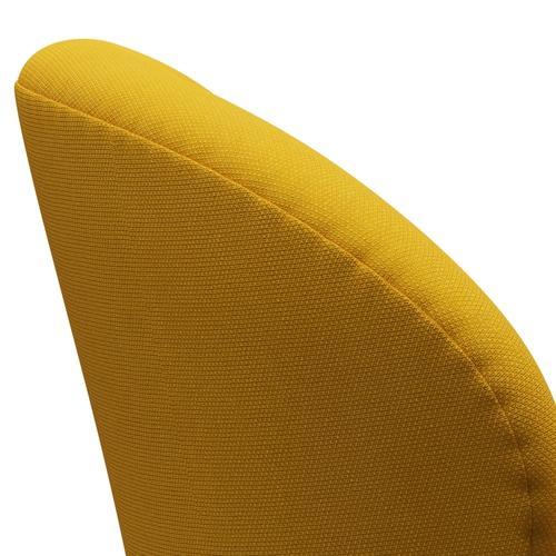 Fritz Hansen Swan Chair, Satin Polished Aluminium/Steelcut Trio Yellow