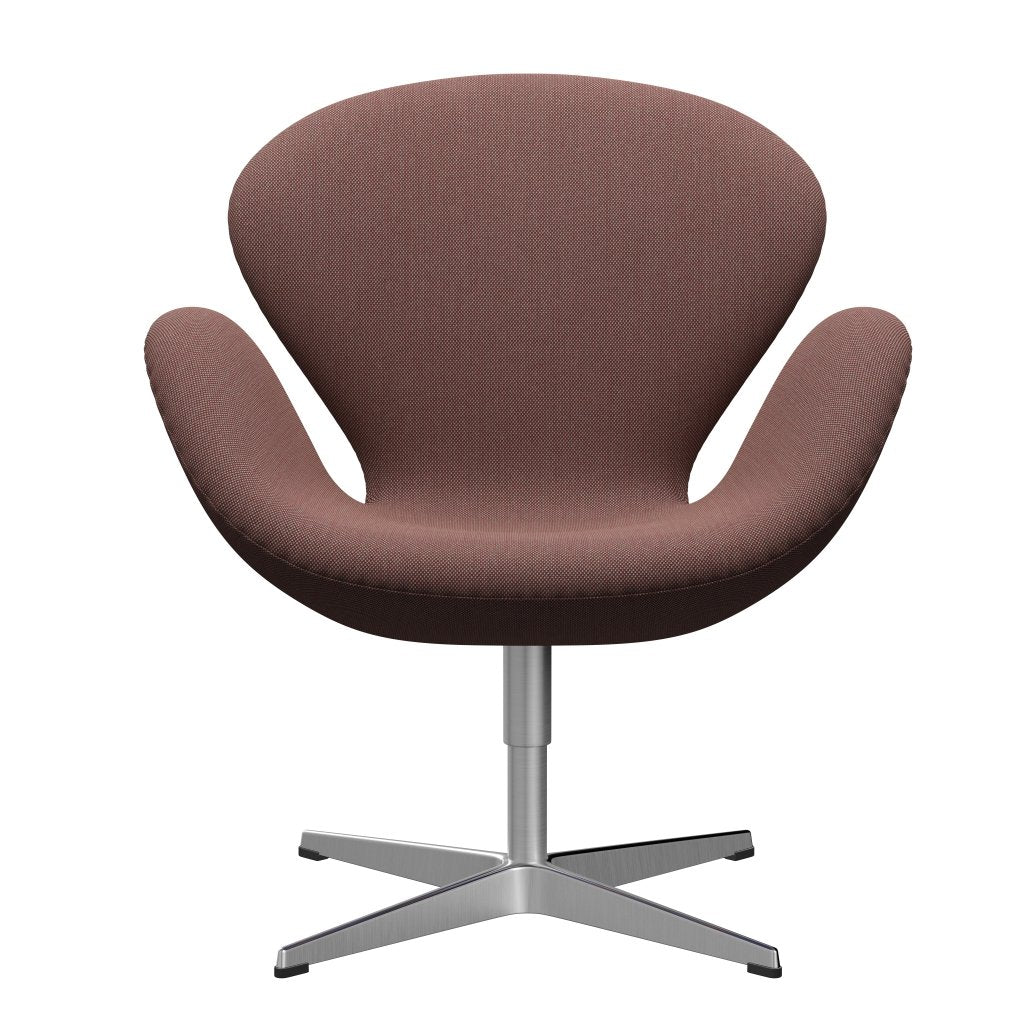 Fritz Hansen Swan -stol, satinpolerad aluminium/stålcuttrio Ljusbrun & röd/grön
