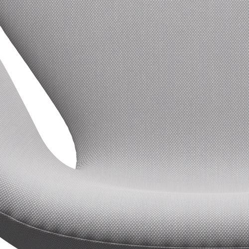 Fritz Hansen Swanstol, satinpolerad aluminium/stålcuttrio White & Light Grey