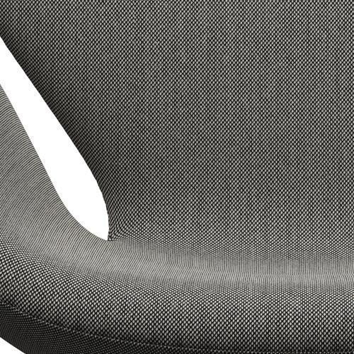 Fritz Hansen Swan Chair, Satin Polished Aluminium/Steelcut Trio White/Black