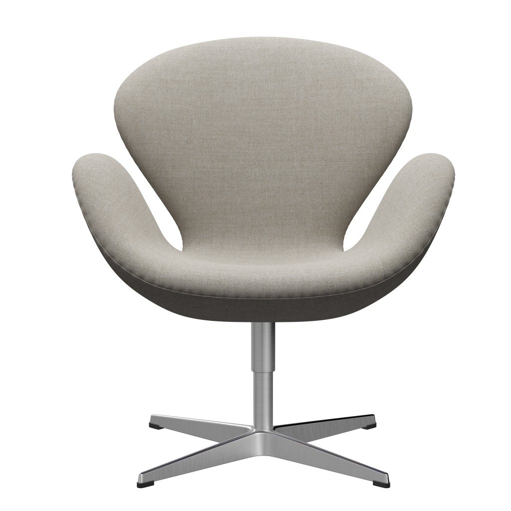 Fritz Hansen Svanenstol, Satinpoleret Aluminium/Sunniva Beige