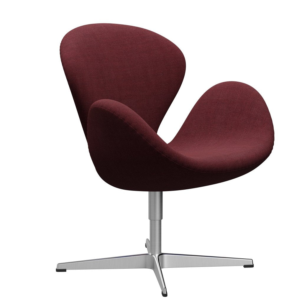 Fritz Hansen Svanstol, satinpolerad aluminium/sunniva burgogne