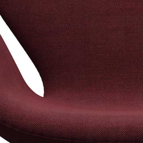 Fritz Hansen Svanenstol, Satinpoleret Aluminium/Sunniva Burgundy