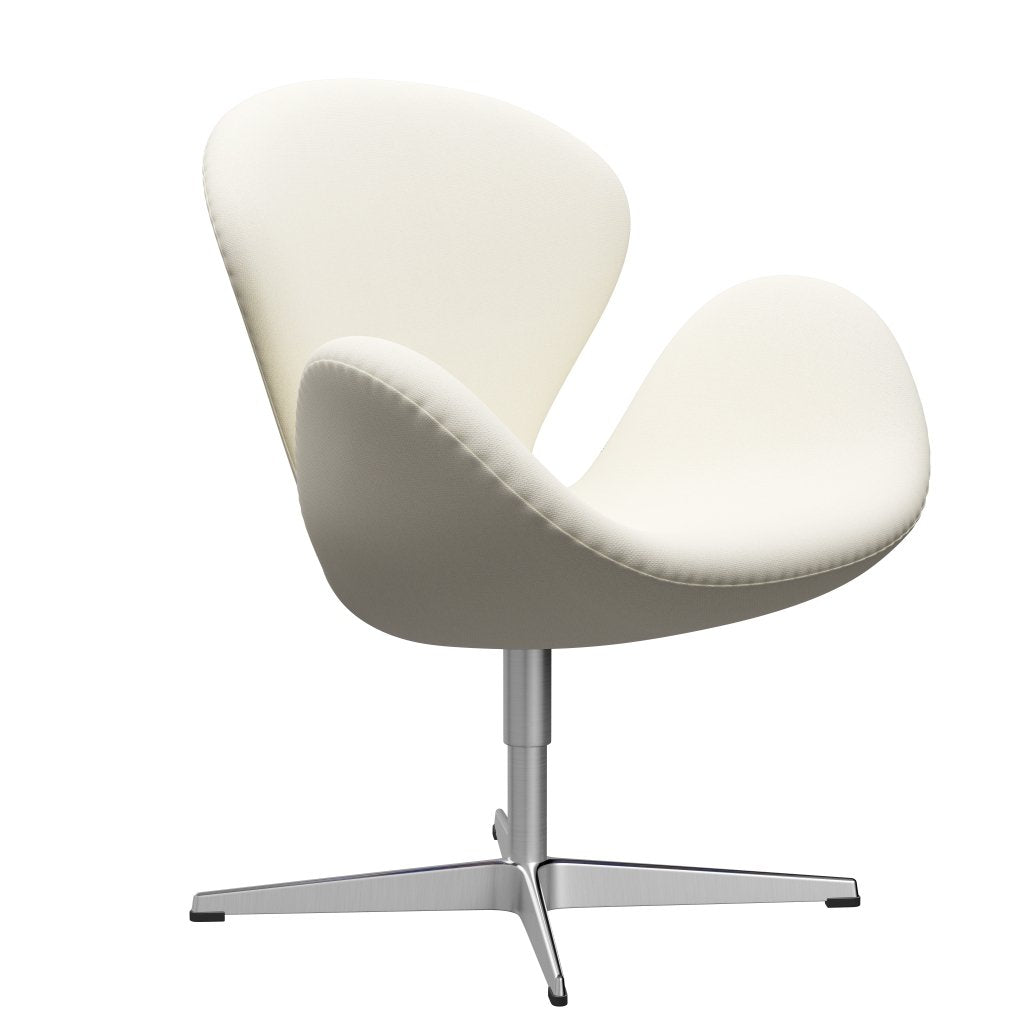 Fritz Hansen Swan Chair, Satin Polished Aluminium/Sunniva Cream
