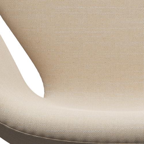 Fritz Hansen Swan stol, satinpolerad aluminium/sunniva grädde/sand