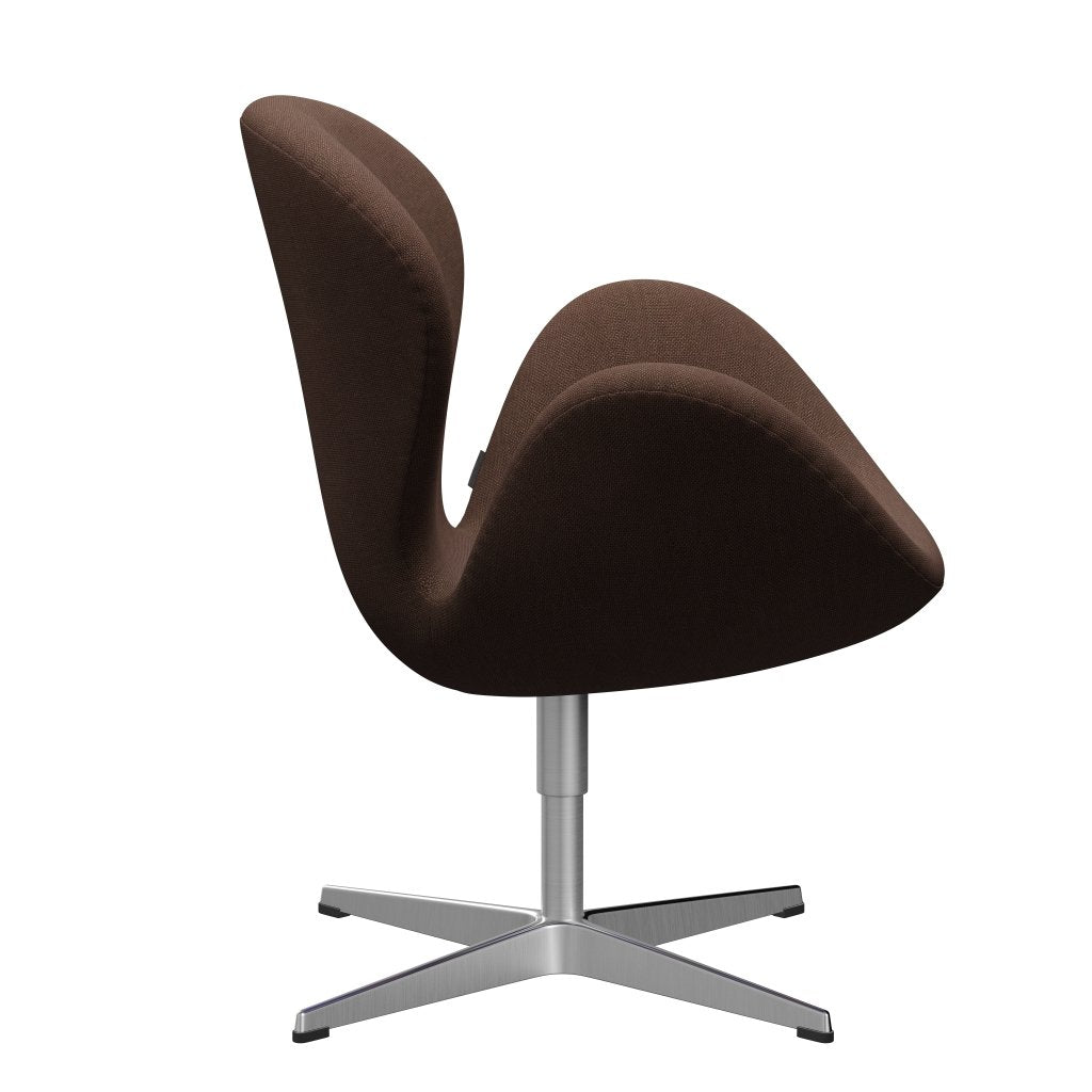 Fritz Hansen Swan -stol, satinpolerad aluminium/sunniva choklad/kastanj