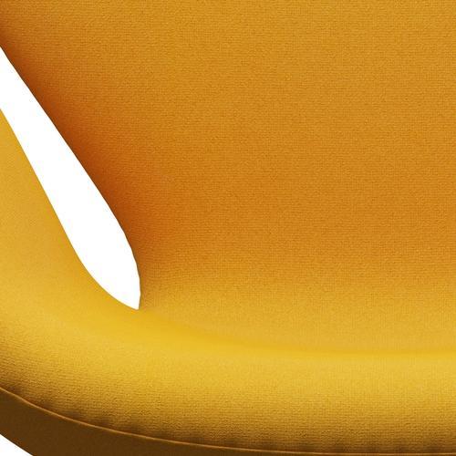 Fritz Hansen Svanenstol, Satinpoleret Aluminium/Tonus Mustard