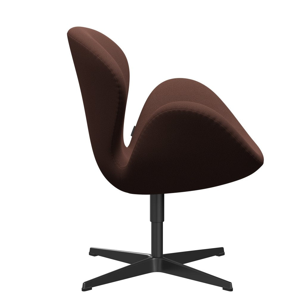 Fritz Hansen Swan -stol, svart lack/fångst brun/ljus ros