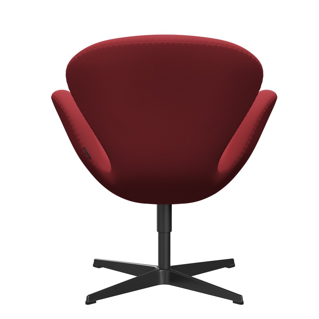 Fritz Hansen Swan -stol, svart lackerad/fångst omedelbar röd