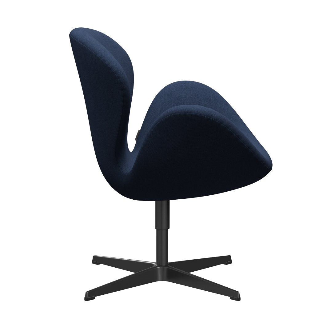 Fritz Hansen Swan -stol, svart lackerad/kristen. Mörkblå