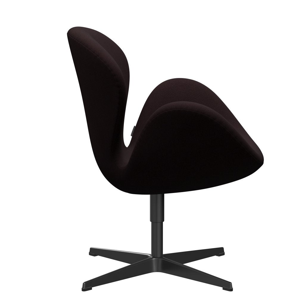 Fritz Hansen Swan -stol, svart lackerad/kristen, mörkröd