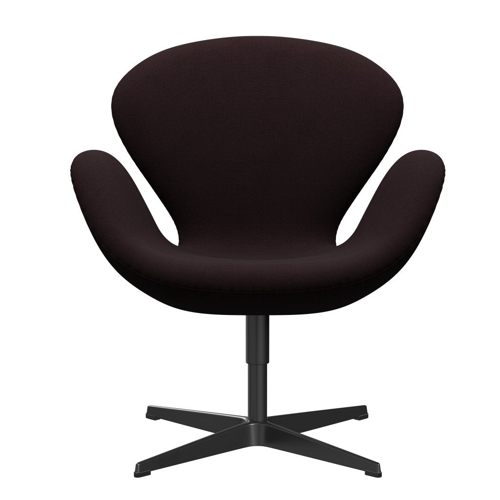 Fritz Hansen Swan -stol, svart lackerad/kristen, mörkröd