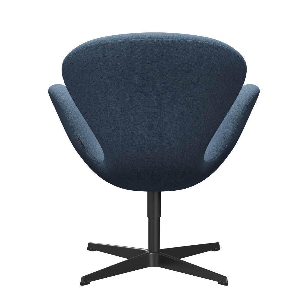 Fritz Hansen Swan -stol, svart lackerad/kristen. Ljusblå